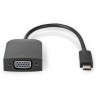 NEDIS kabelový adaptér USB 3.2 Gen 1/ USB-C zástrčka - VGA (D-SUB) zásuvka/ kulatý/ černý/ 20cm