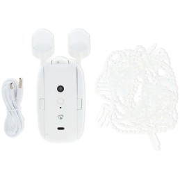 NEDIS chytrý motor (robot) závěsů/ tyčová kolejnice/ napájení z baterie/ napájení z USB/ 4000 mAh/ Bluetooth/ bílý