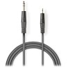 NEDIS stereo audio cable/ 6.35 mm plug - 3.5 mm plug/ gray/ 1.5m