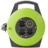 NEDIS Kabeltrommel / 3x 1,5 mm2 / 3x Steckdose / Thermoelektrische Sicherung / Typ F / USB / grün-schwarz / 10 m