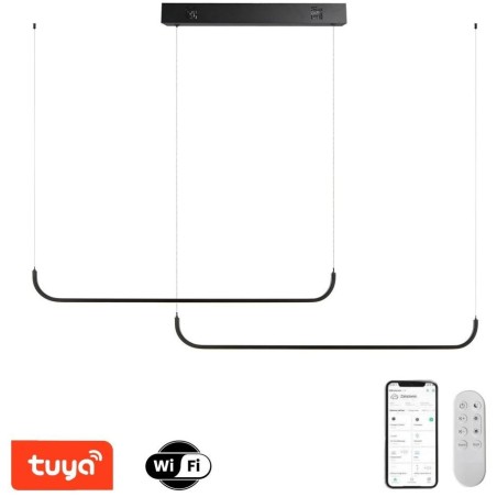 IMMAX NEO LITE PATTINI SMART závěsné svítidlo dvojité černé 56W s podporou BEACON, Wi-Fi, TUYA