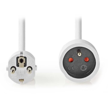 NEDIS napájecí prodlužovací zásuvka/ úhlová/ 1x zásuvka/ bílá/ 3m