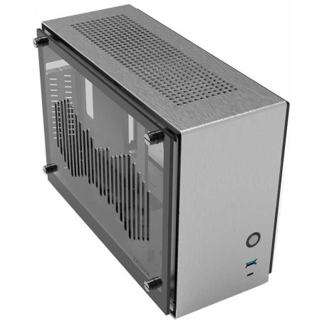 Zalman skříň M2 Mini / mini tower / ITX / 80 mm fan / USB 3.0 / USB 3.1 / riser card / prosklené bočnice / stříbrná