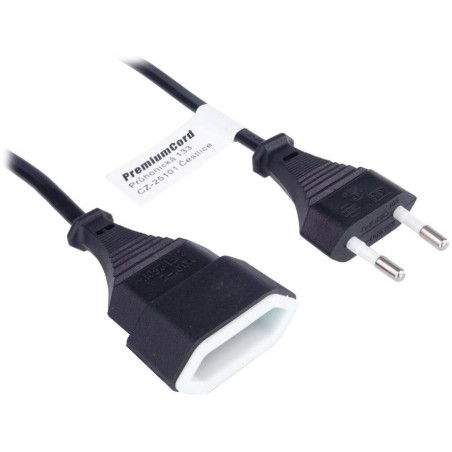 PremiumCord Kabel síťový prodlužovací dvojvidlice 230V 5m