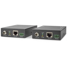 NEDIS HDMI extender/ přes Cat6/ do 60 m/ 4K@60Hz/ 18 Gbps/ HDMI/ LAN/ RS-232/ kov/ antracit