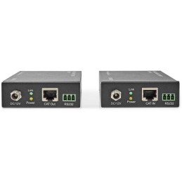 NEDIS HDMI extender/ přes Cat6/ do 60 m/ 4K@60Hz/ 18 Gbps/ HDMI/ LAN/ RS-232/ kov/ antracit