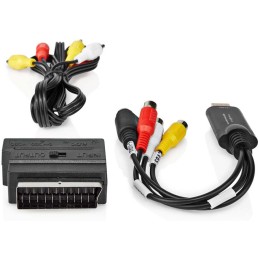 NEDIS video převodník/ USB 2.0/ 480p/ A/V kabel/ SCART/ 3x RCA zásuvka/ S-video zásuvka/ černý