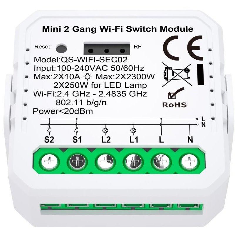 IMMAX NEO LITE SMART kontroler V7, 2-tlačítkový Wi-Fi, TUYA