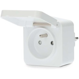 NEDIS Wi-Fi chytrá zásuvka/ venkovní/ 16A/ francouzský typ E/ IP44/ měřič výkonu/ Android/ iOS/ Nedis® SmartLife/ bílá