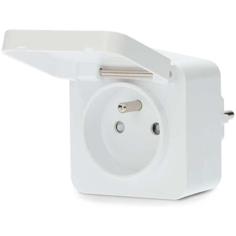 NEDIS Wi-Fi chytrá zásuvka/ venkovní/ 16A/ francouzský typ E/ IP44/ měřič výkonu/ Android/ iOS/ Nedis® SmartLife/ bílá