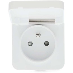 NEDIS Wi-Fi chytrá zásuvka/ venkovní/ 16A/ francouzský typ E/ IP44/ měřič výkonu/ Android/ iOS/ Nedis® SmartLife/ bílá