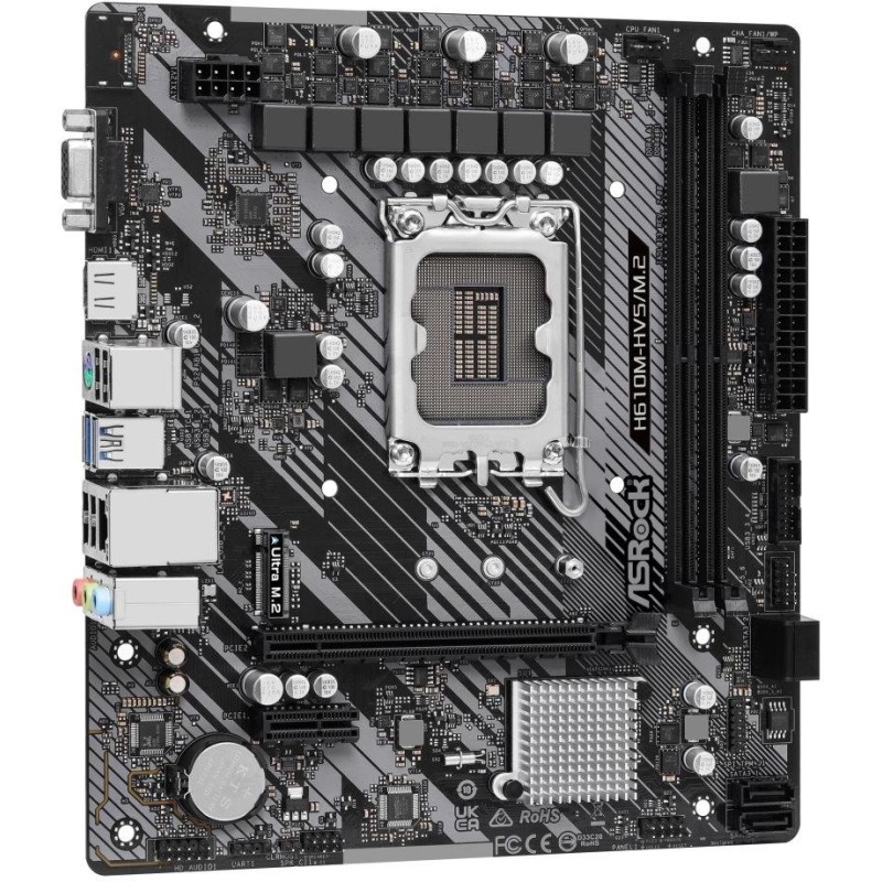 ASRock H610M-HVS/M.2 R2.0 / Intel H610 / LGA1700 / 2x DDR4 / M.2 / HDMI / VGA / mATX