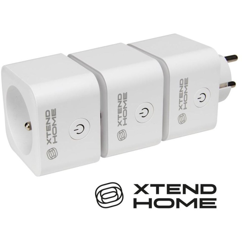 Xtend Home set 3x chytrá interní zásuvka, měření příkonu, správné spínání fáze, Tuya