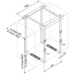 Neomounts CPU-D025BLACK /Držák na PC/pod stůl/horizont. i vertik. montáž/výška PC: 3-60 cm/šírka PC: 8-70 cm /černý