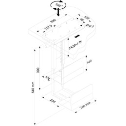 Neomounts  CPU-D250BLACK / CPU Holder (height PC: 39-54 cm / width PC: 13-23 cm) / Black