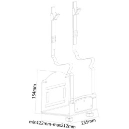 Neomounts  CPU-W100BLACK / CPU Holder (wall mount / depth: 12-21 cm) / Black