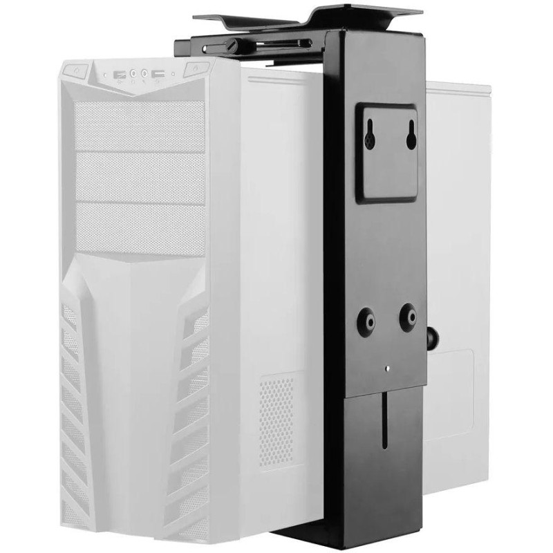 Neomounts Select NM-CPU100BLACK/Držák na PC/pod stůl/na stěnu/výška PC: 30-53 cm/šírka PC: 9-20 cm /otáčení 360°/černý