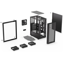 Endorfy skříň Ventum 200 Air/ 4x120mm PWM fan / 2xUSB / tvrzené sklo / černá