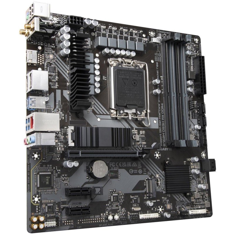 GIGABYTE B760M DS3H AX DDR4 / Intel B760 / LGA1700 / 4x DDR4  / 2x M.2 / DP / HDMI / USB-C / WiFi / mATX