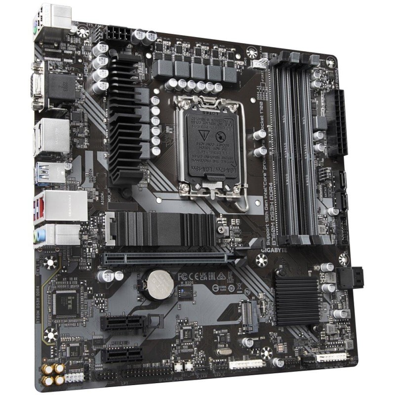 GIGABYTE B760M DS3H DDR4 / Intel B760 / LGA1700 / 4x DDR4  / 2x M.2 / DP / HDMI / USB-C / mATX