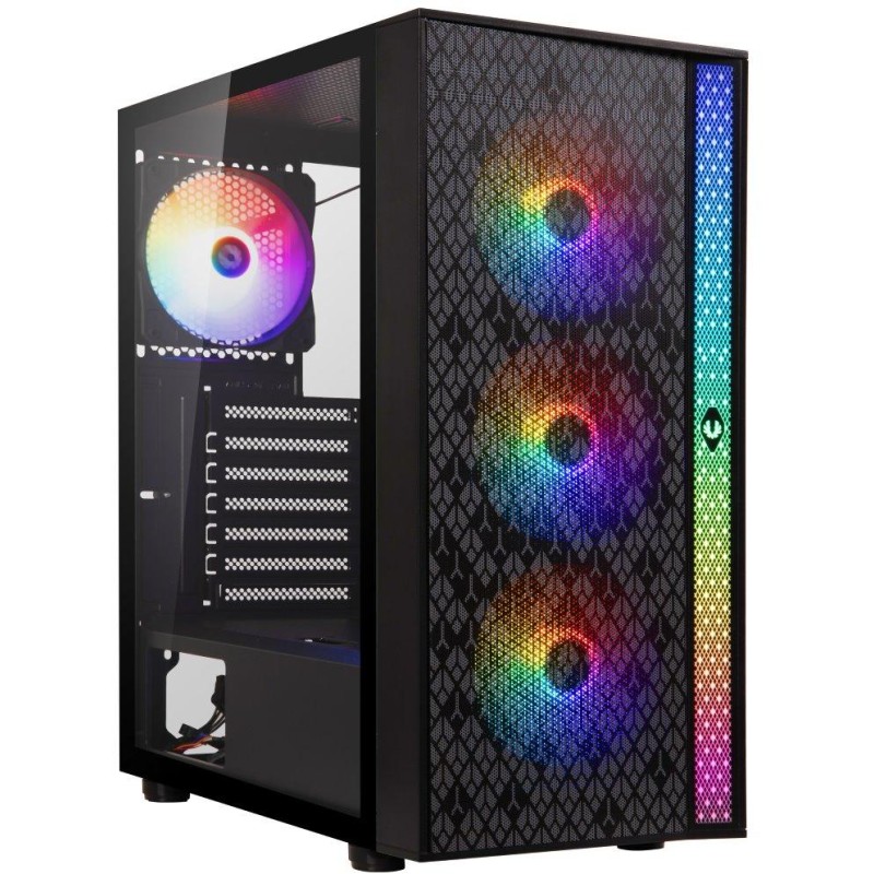 BitFenix skříň Light / ATX / 4x120mm RGB fan / 2xUSB 3.0 / USB 2.0 / tvrzené sklo / černá