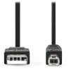 NEDIS kábel USB 2.0/ zástrčka USB-A - zástrčka USB-B/ k tlačiarni a pod./ čierny/ bulk/ 3m