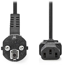 NEDIS napájecí kabel 230V/ přípojný 10A/ konektor IEC-320-C13/ úhlová zástrčka Schuko/ černý/ bulk/ 3m