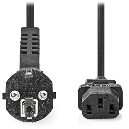 NEDIS napájecí kabel 230V/ přípojný 10A/ konektor IEC-320-C13/ úhlová zástrčka Schuko/ černý/ bulk/ 3m
