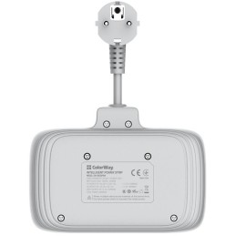 COLORWAY Prodlužovací napájecí přívod/ 2x Schuko/ 3x USB-A/ 1x USB-C / kabel 2,5cm