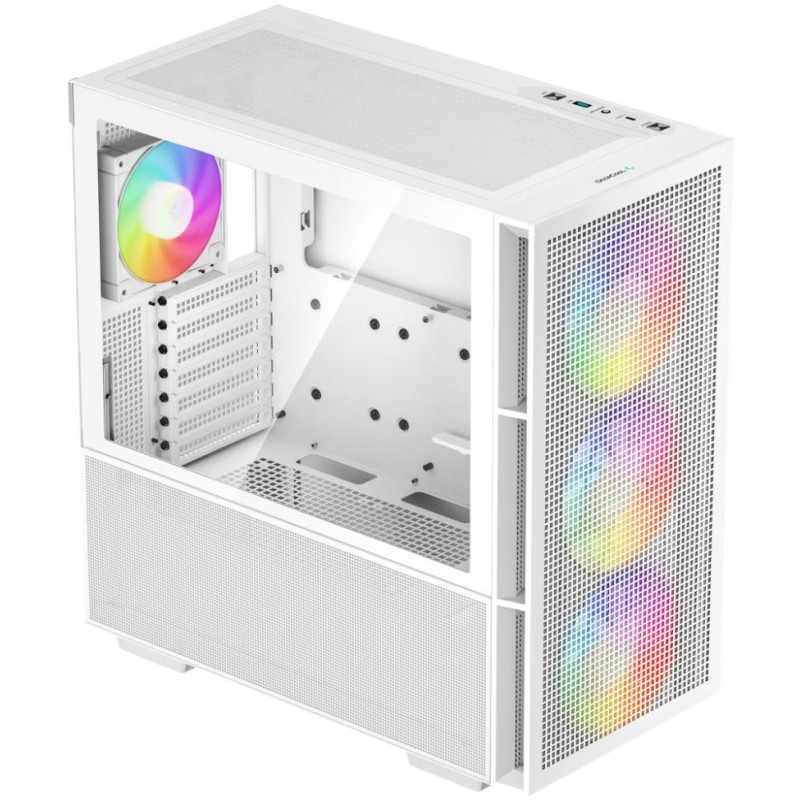 DEEPCOOL skříň CH560 / MidT/ 3x140 a 120mm ARGB fan / USB 3.0 / tvrzené sklo / bílá