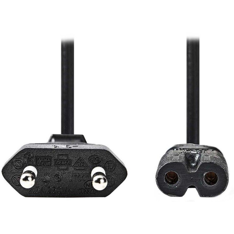 NEDIS napájecí kabel 230V pro adaptéry/ přípojný/ Euro zástrčka/ konektor IEC-320-C7/ dvoulinka/ černý/ bulk/ 3m