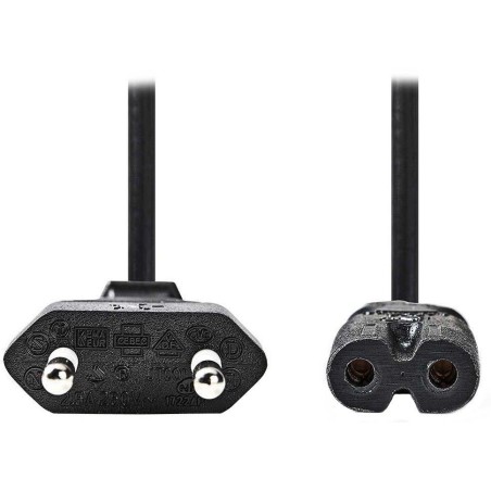 NEDIS napájecí kabel 230V pro adaptéry/ přípojný/ Euro zástrčka/ konektor IEC-320-C7/ dvoulinka/ černý/ bulk/ 3m