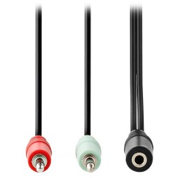 NEDIS redukce pro headsety/ 2x zástrčka 3,5mm jack - zásuvka 3,5 mm jack/ černá/ box/ 12cm