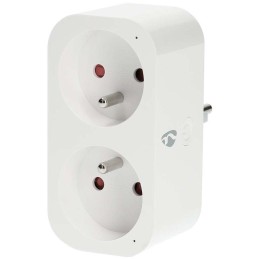 NEDIS Wi-Fi chytrá duo zásuvka/ 16A/ francouzský typ E/ IP21/ měřič výkonu/ Android/ iOS/ Nedis® SmartLife/ bílá