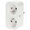NEDIS Wi-Fi múdra duo zásuvka/ 16A/ francúzsky typ E/ IP21/ merač výkonu/ Android/ iOS/ Nedis® SmartLife/ biela
