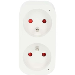 NEDIS Wi-Fi chytrá duo zásuvka/ 16A/ francouzský typ E/ IP21/ měřič výkonu/ Android/ iOS/ Nedis® SmartLife/ bílá
