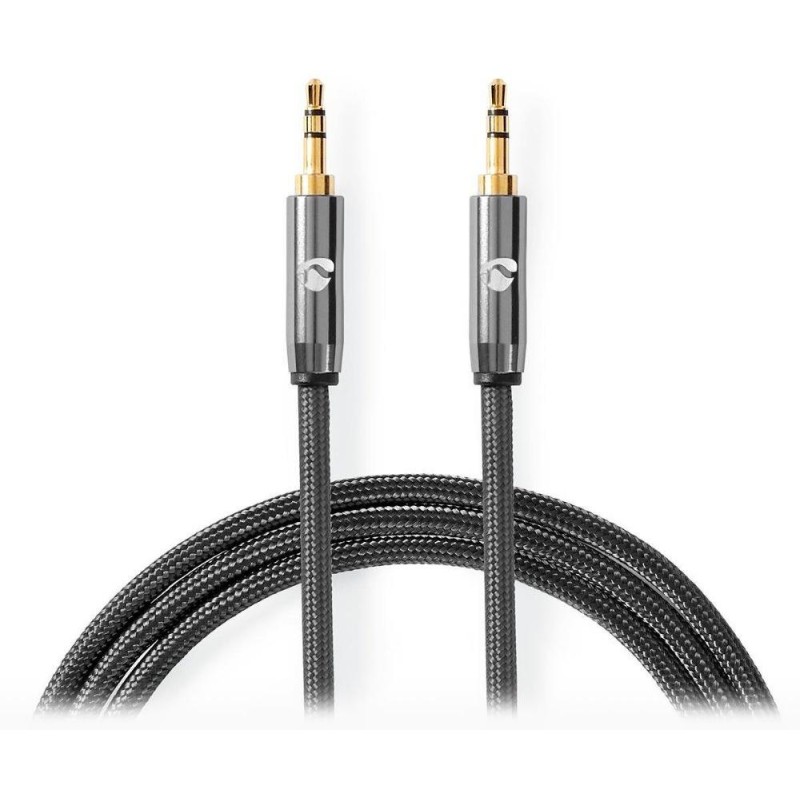 NEDIS PROFIGOLD stereo audio kabel/ 3,5 mm jack zástrčka - 3,5 mm jack zástrčka/ bavlna/ šedý/ BOX/ 2m