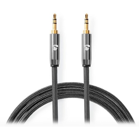 NEDIS PROFIGOLD stereo audio kabel/ 3,5 mm jack zástrčka - 3,5 mm jack zástrčka/ bavlna/ šedý/ BOX/ 2m