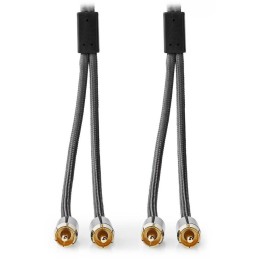 NEDIS PROFIGOLD stereo audio kabel/ 2x RCA zástrčka - 2x RCA zástrčka/ bvlna/ šedý/ BOX/ 2m