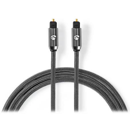 NEDIS PROFIGOLD optický audio kabel/ TosLink zástrčka - TosLink zástrčka/ bavlna/ šedý/ BOX/ 1m