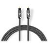 Kabel audio optyczny NEDIS PROFIGOLD/wtyczka TosLink - wtyczka TosLink/bawełna/szara/OPAKOWANIE/3m