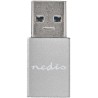 NEDIS PROFIGOLD USB-A/USB 3.2 Gen 1 adaptér/ USB-A zástrčka - USB-C zásuvka/ hliník/ stříbrný/ BOX