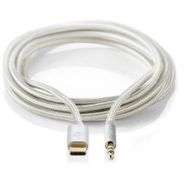 NEDIS PROFIGOLD USB-C/USB 2.0 adaptér/ USB-C zástrčka - 3,5 jack mm zástrčka/ nylon/ stříbrný/ BOX/ 1m