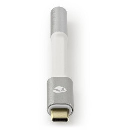 NEDIS PROFIGOLD USB-C/USB 2.0 adaptér/ USB-C zástrčka - 3,5 jack mm zásuvka/ nylon/ stříbrný/ BOX/ 8cm