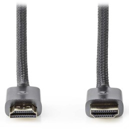 NEDIS PROFIGOLD High Speed HDMI 2.0 kabel s ethernetem/ 4K@60Hz/ zlacené konektory HDMI-HDMI/ bavlna/ šedý/ BOX/ 3m