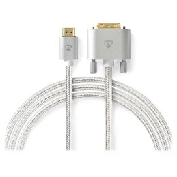 NEDIS PROFIGOLD HDMI kabel/ konektor HDMI - DVI-D 24+1 zástrčka/ bavlna/ stříbrný/ BOX/ 2m