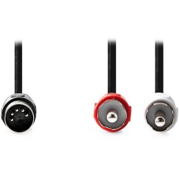 NEDIS redukční audio kabel DIN/ 5pin zástrčka DIN - 2× zástrčka RCA/ černý/ bulk/ 1m