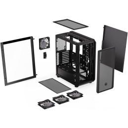 Endorfy skříň Arx 500 ARGB / ATX / 4 x 140 ARGB fan (až 7 fans) / 2xUSB-A / USB-C / tvrzené sklo  / mesh panel /  černá