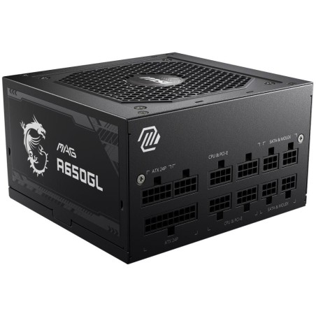 MSI zdroj MAG A650GL/ 650W/ ATX/ akt. PFC/ 7 let celk. záruka/ 120mm fan/ modulární kabeláž/ 80PLUS Gold