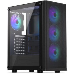 Endorfy skříň Ventum 200 ARGB/ 4x120mm ARGB PWM fan / 2xUSB / tvrzené sklo / černá